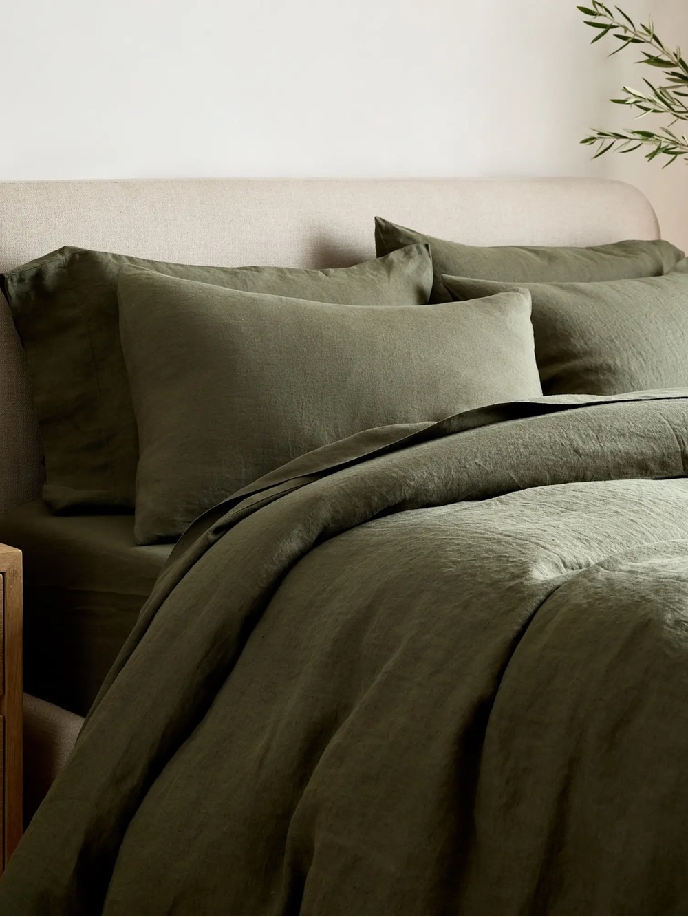 NEW King QUINCE set WITH SHAMS European Linen Duvet Cover Dusty Olive $214